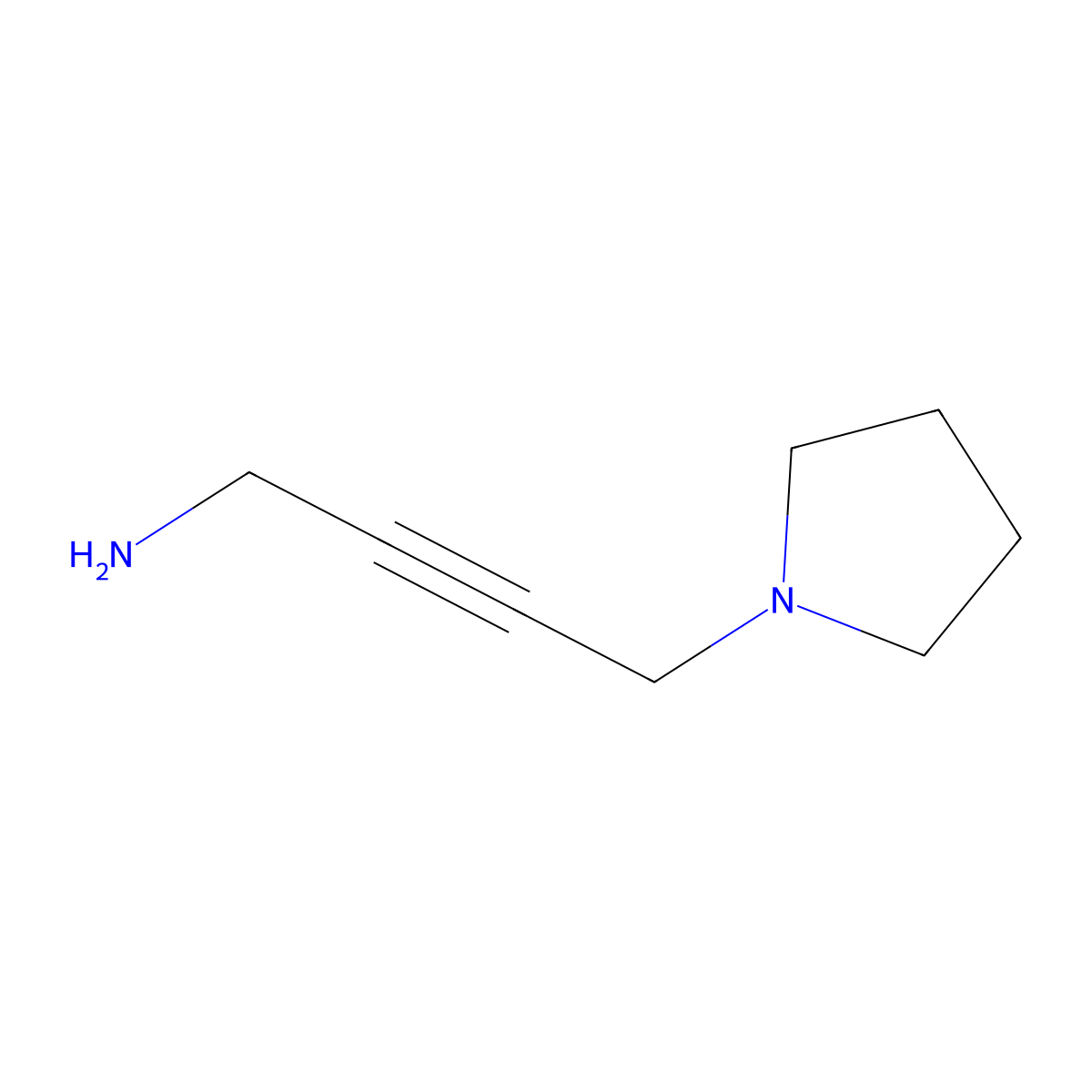 4-(Pyrrolidin-1-YL)but-2-YN-1-amine molecular structure, CAS 14053-12-4