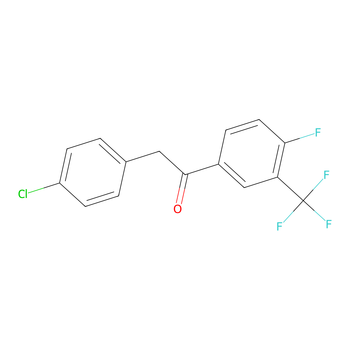 2-(4-Chlorophenyl)-1-[4-fluoro-3-(trifluoromethyl)phenyl]ethan-1-one molecular structure, CAS 1405314-78-4