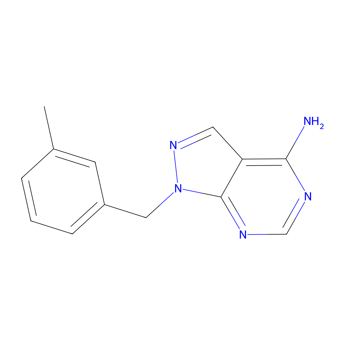1-(3-methylbenzyl)-1H-pyrazolo[3,4-d]pyrimidin-4-amine molecular structure, CAS 1405343-24-9