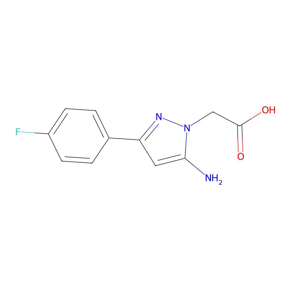 2-(5-Amino-3-(4-fluorophenyl)-1h-pyrazol-1-yl)acetic acid molecular structure, CAS 1405343-85-2