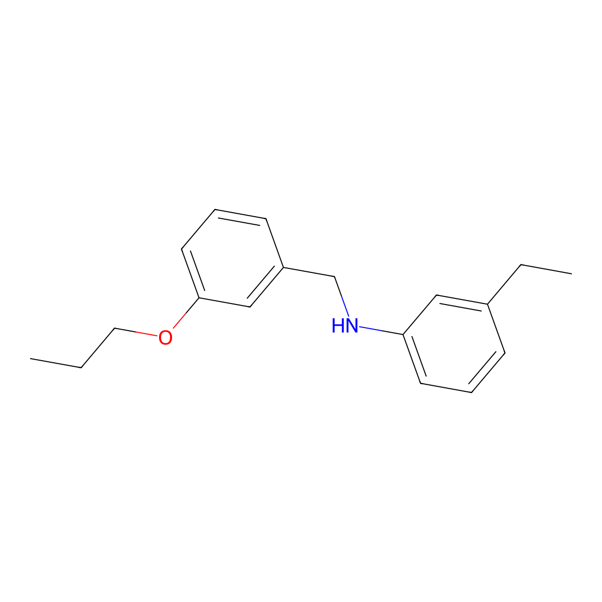 Benzenemethanamine, N-(3-ethylphenyl)-3-propoxy- molecular structure, CAS 1405347-43-4