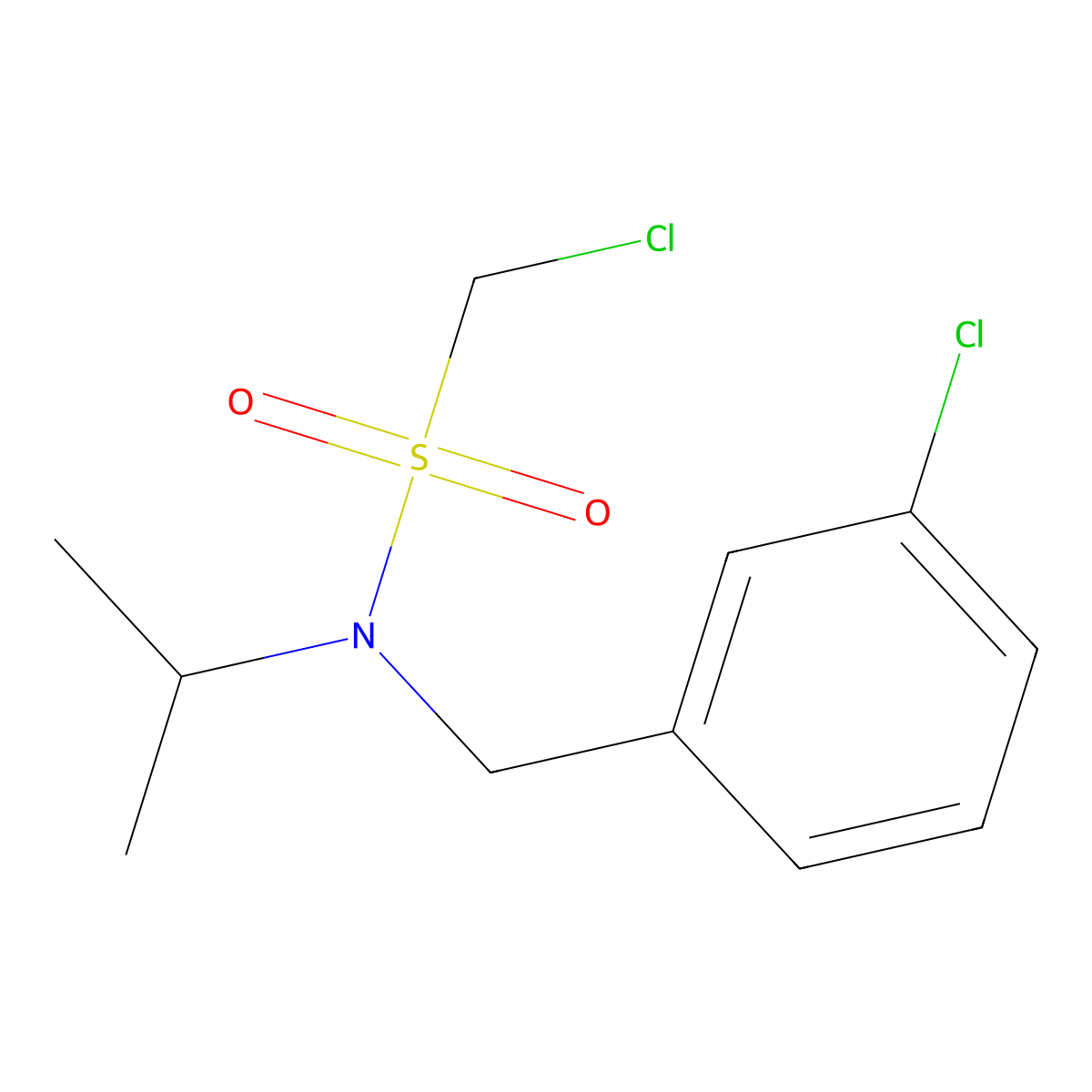 1-Chloro-n-(3-chlorobenzyl)-n-isopropylmethanesulfonamide molecular structure, CAS 1405402-68-7