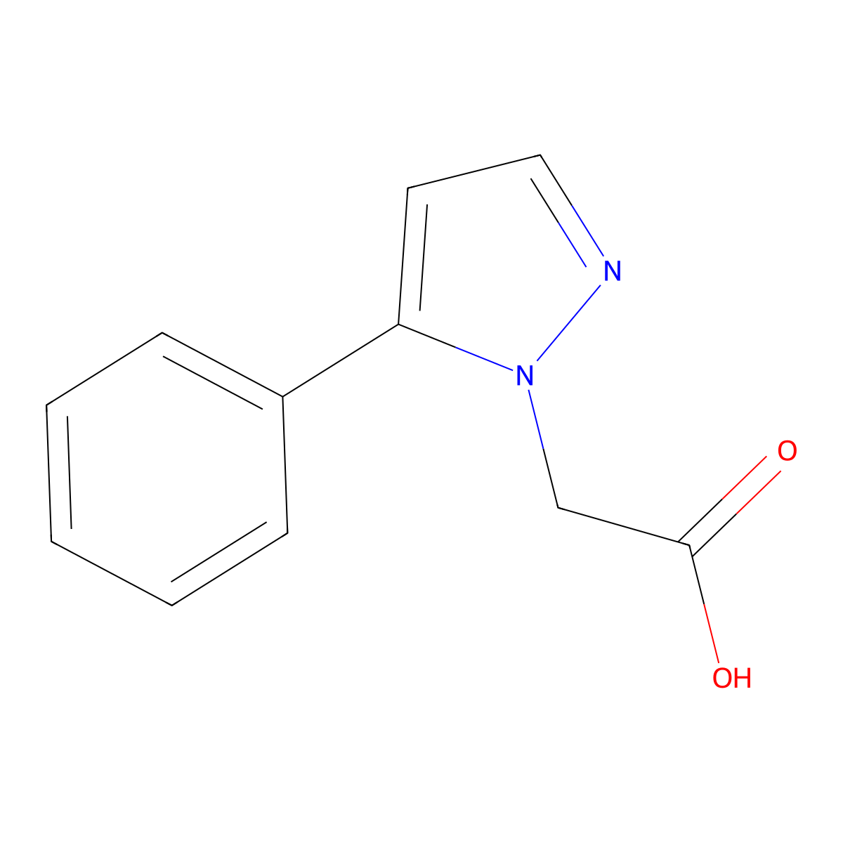 2-(5-phenyl-1H-pyrazol-1-yl)acetic acid molecular structure, CAS 1405433-13-7