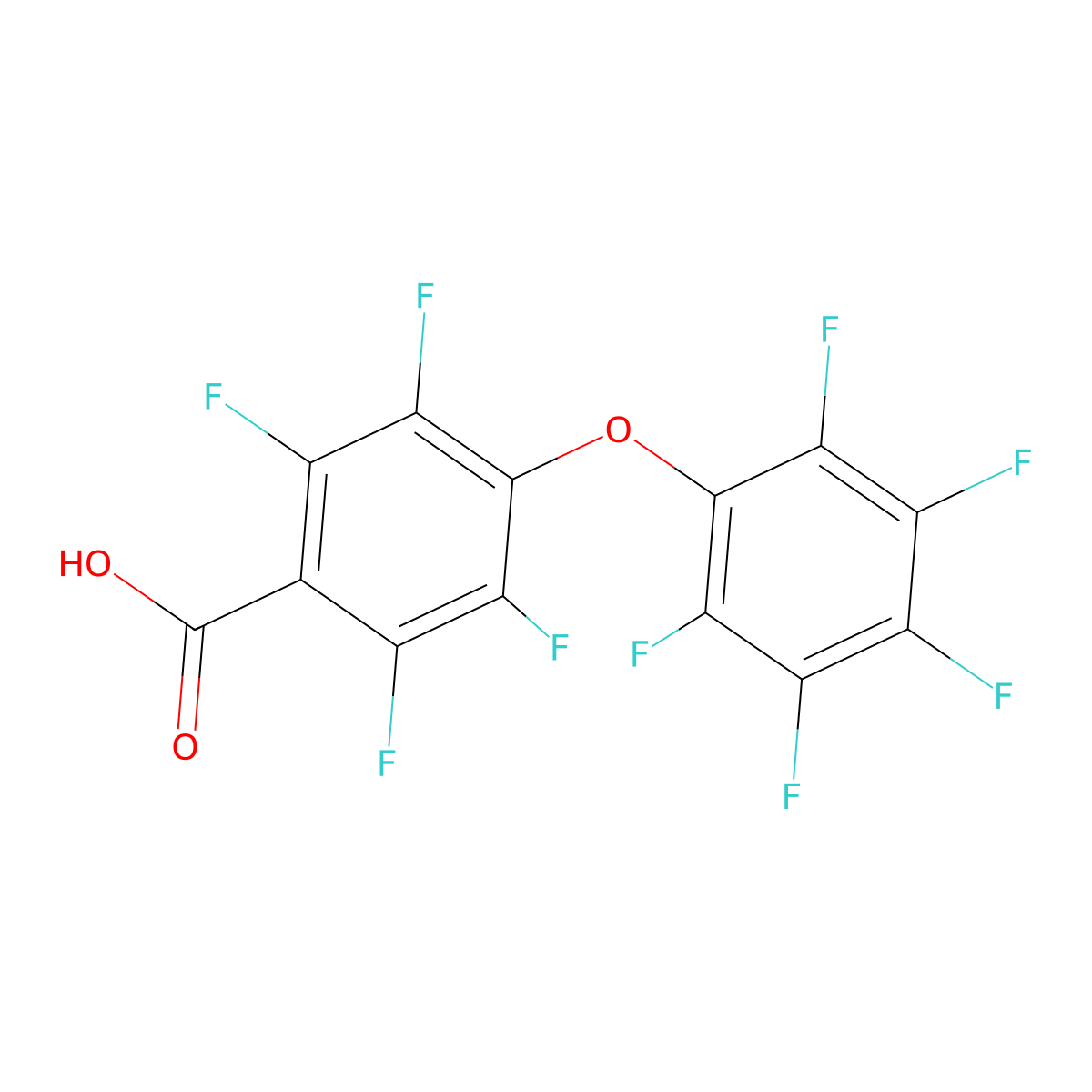 2,3,5,6-Tetrafluoro-4-(pentafluorophenoxy)benzoic acid molecular structure, CAS 14055-52-8
