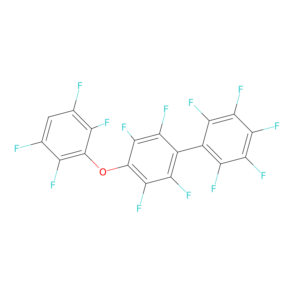 1,2,3,4,5-Pentafluoro-6-[2,3,5,6-tetrafluoro-4-(2,3,5,6-tetrafluorophenoxy)phenyl]benzene molecular structure, CAS 14055-53-9