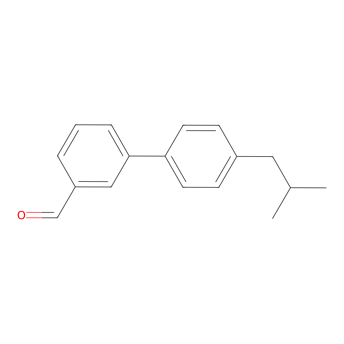 4'-Isobutyl-[1,1'-biphenyl]-3-carbaldehyde molecular structure, CAS 1405507-13-2