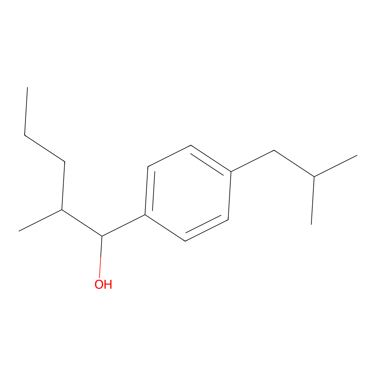 alpha-(1-Methylbutyl)-4-(2-methylpropyl)benZenemethanol molecular structure, CAS 1405510-51-1