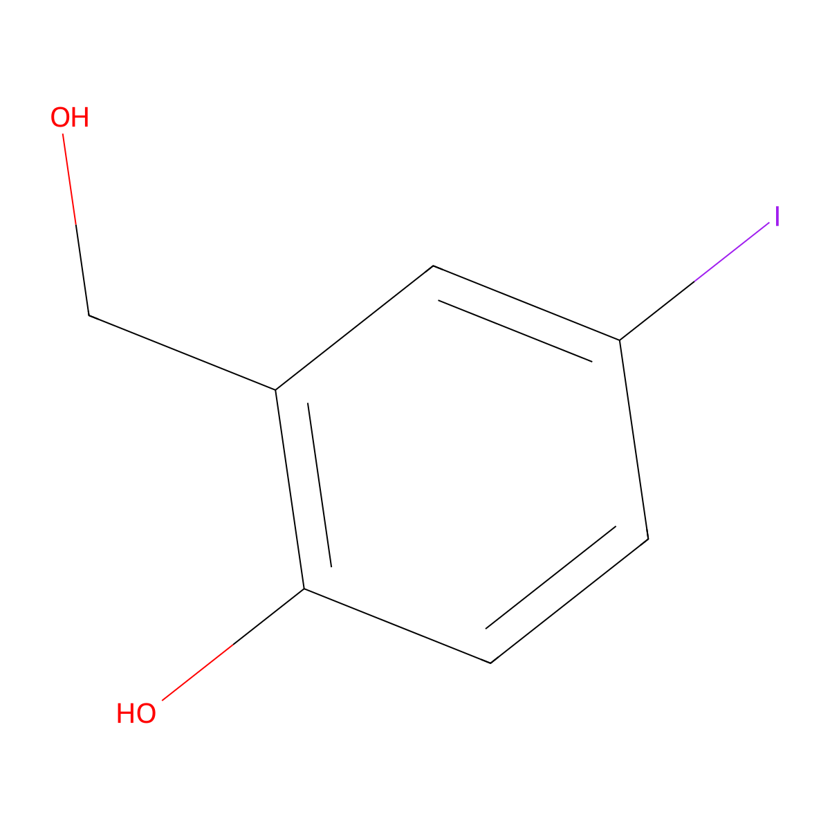 2-(Hydroxymethyl)-4-iodophenol molecular structure, CAS 14056-07-6