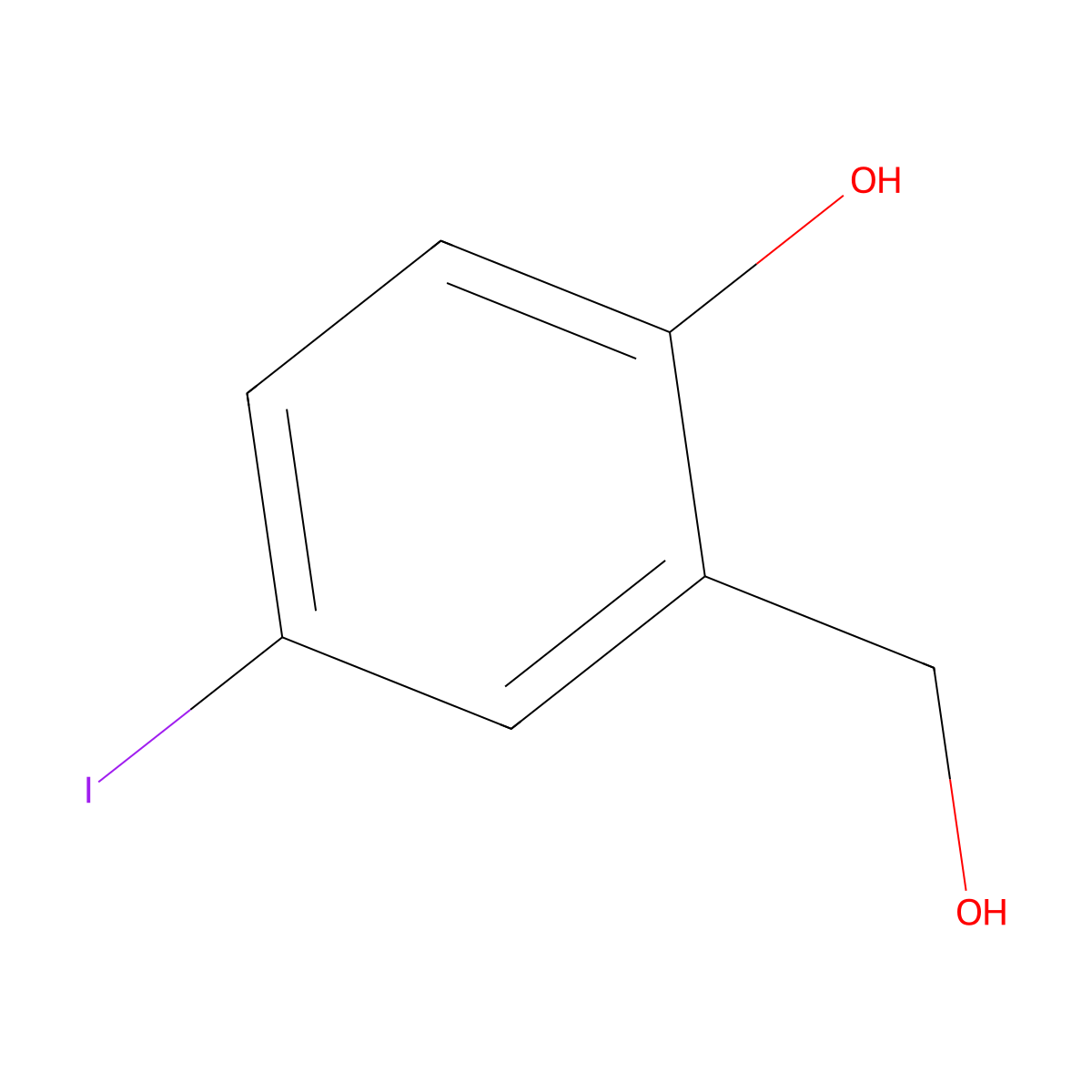 2-(Hydroxymethyl)-4-iodophenol molecular structure, CAS 14056-07-6
