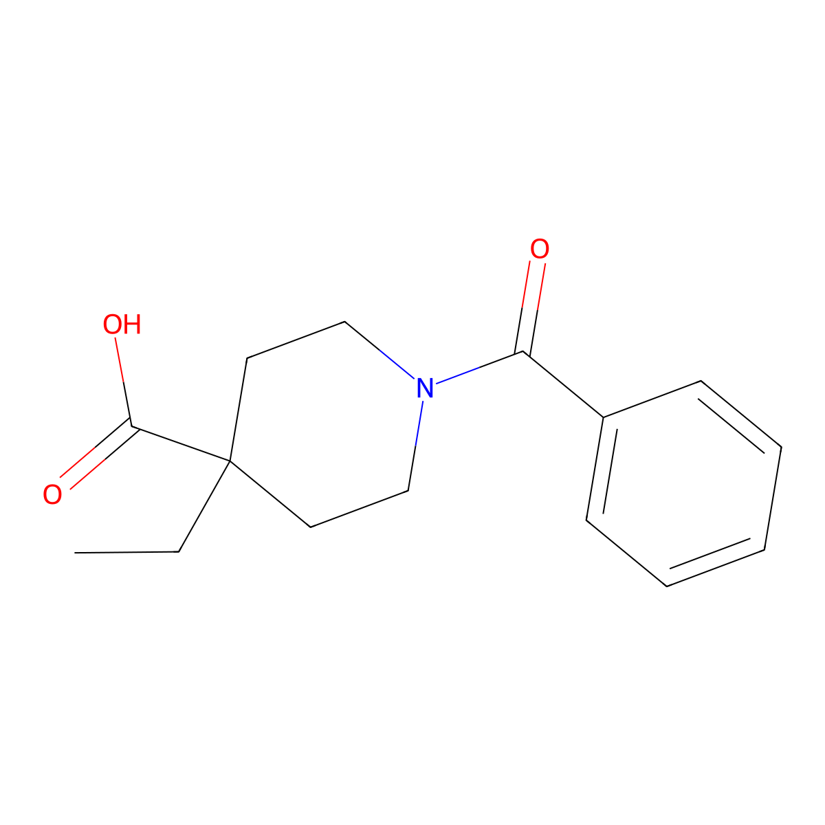 1-Benzoyl-4-ethylpiperidine-4-carboxylic acid molecular structure, CAS 1405627-45-3
