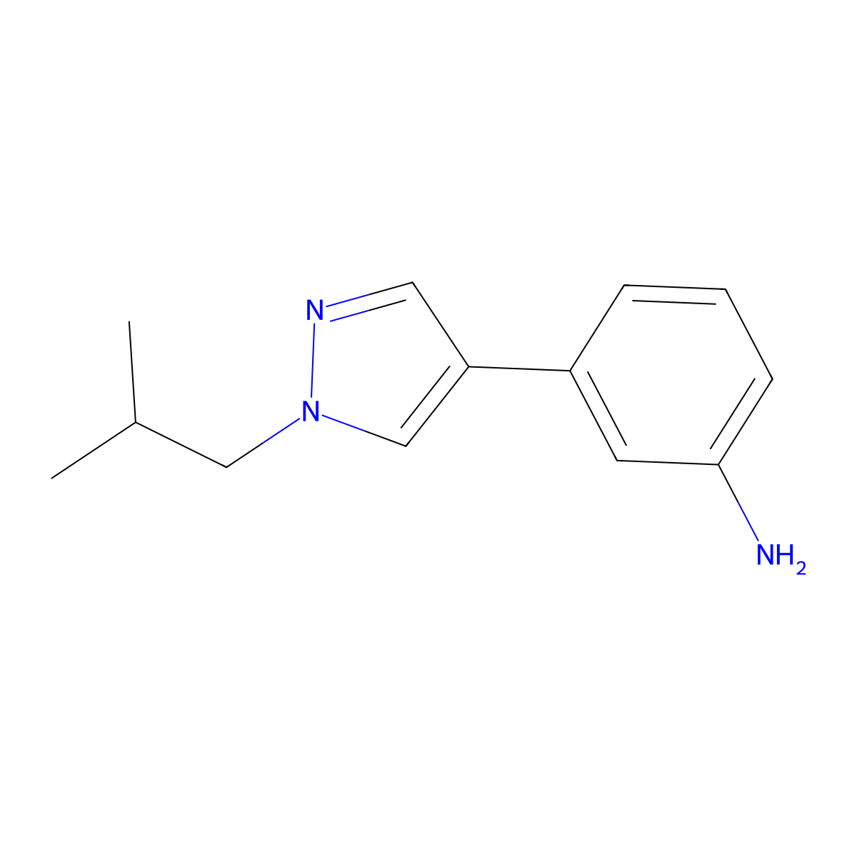 3-(1-Isobutyl-1H-pyrazol-4-yl)aniline molecular structure, CAS 1405675-90-2