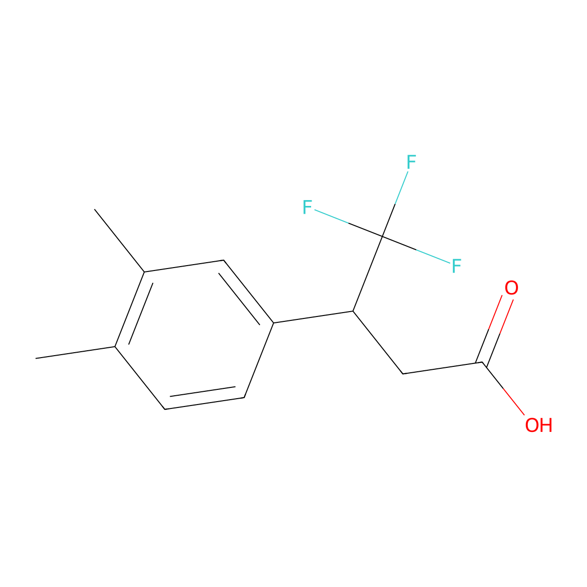 3-(3,4-Dimethylphenyl)-4,4,4-trifluorobutanoic acid molecular structure, CAS 1405735-75-2