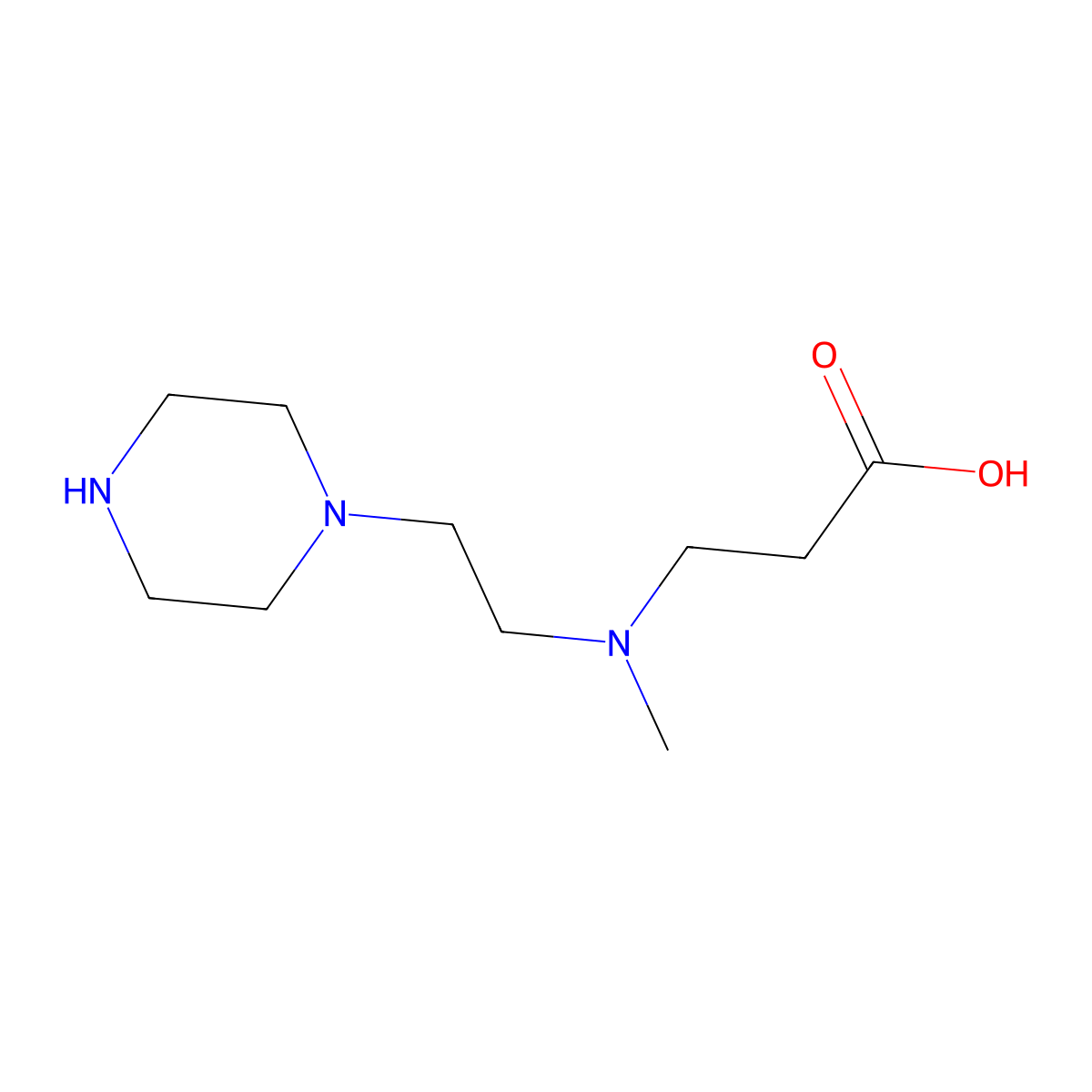 3-{Methyl[2-(piperazin-1-yl)ethyl]amino}propanoic acid molecular structure, CAS 1405741-71-0