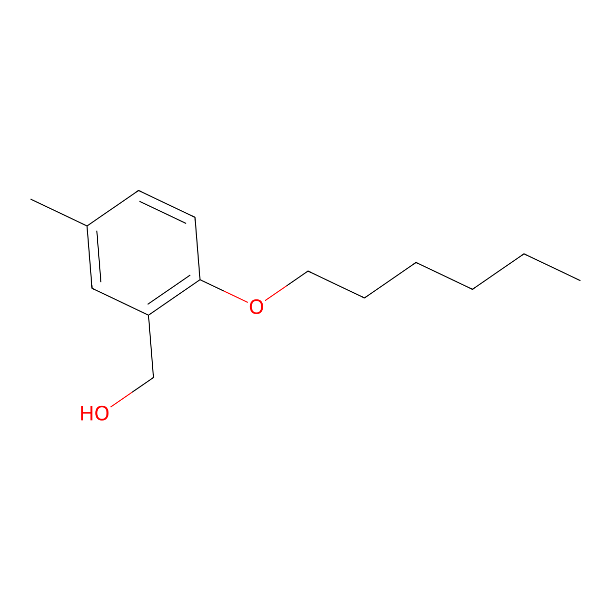 2-n-Hexyloxy-5-methylbenzyl alcohol molecular structure, CAS 1405747-16-1