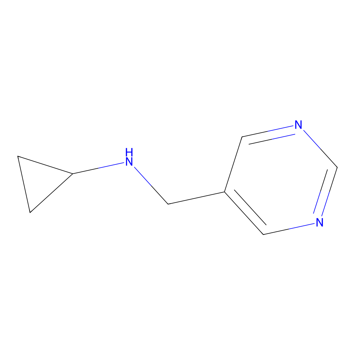 N-(pyrimidin-5-ylmethyl)cyclopropanamine molecular structure, CAS 1405774-24-4