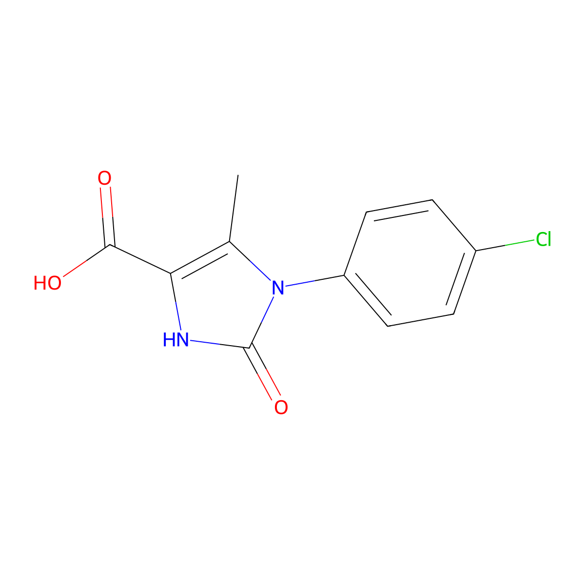 1-(4-Chlorophenyl)-5-methyl-2-oxo-2,3-dihydro-1H-imidazole-4-carboxylic acid molecular structure, CAS 14058-89-0