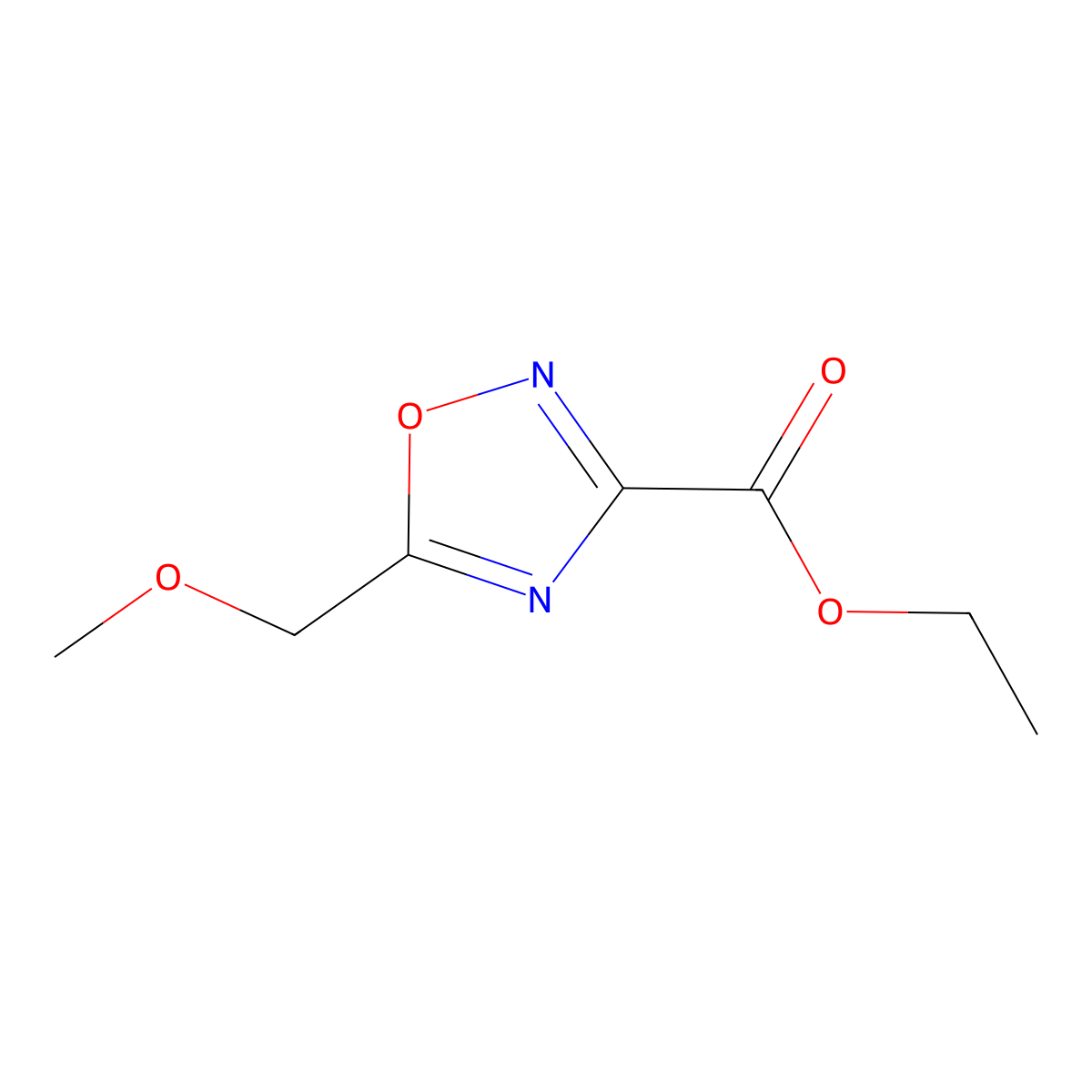Ethyl 5-(methoxymethyl)-1,2,4-oxadiazole-3-carboxylate molecular structure, CAS 1405812-16-9