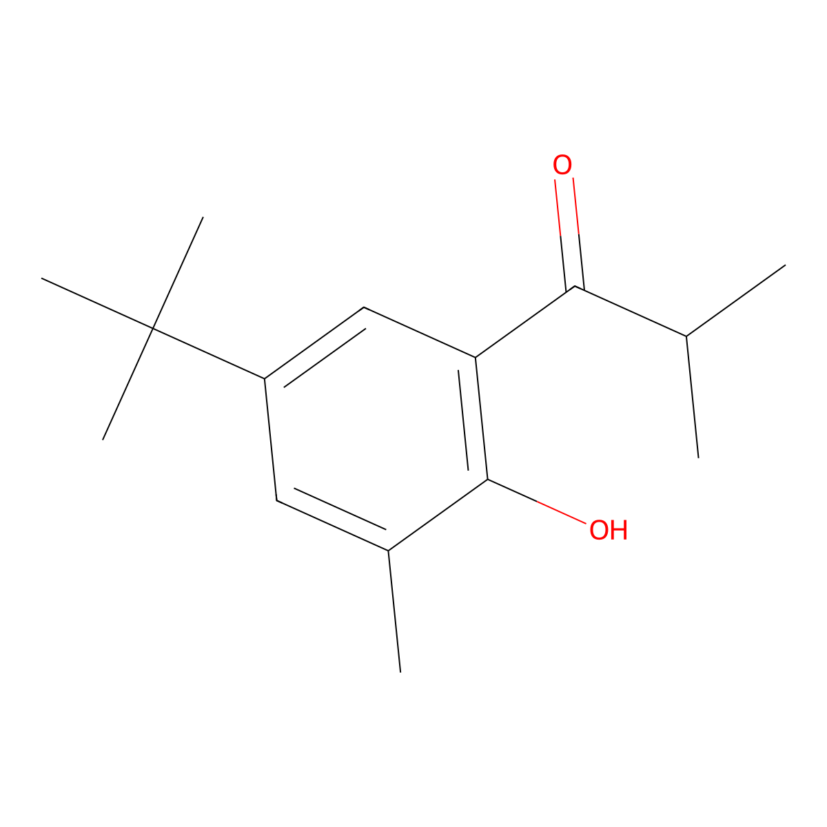1-(5-Tert-butyl-2-hydroxy-3-methylphenyl)-2-methylpropan-1-one molecular structure, CAS 1405818-28-1