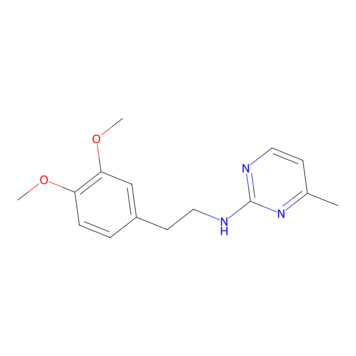 N-[2-(3,4-dimethoxyphenyl)ethyl]-4-methylpyrimidin-2-amine molecular structure, CAS 1405820-87-2