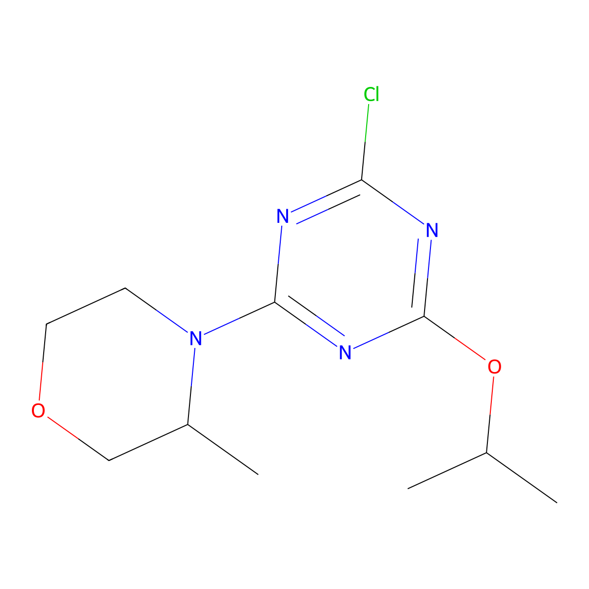 2-Chloro-4-(3-methylmorpholin-4-yl)-6-(propan-2-yloxy)-1,3,5-triazine molecular structure, CAS 1405826-36-9