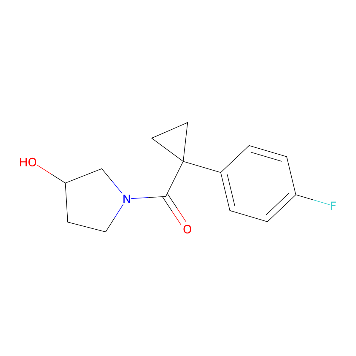 1-[1-(4-Fluorophenyl)cyclopropanecarbonyl]pyrrolidin-3-ol molecular structure, CAS 1405836-27-2
