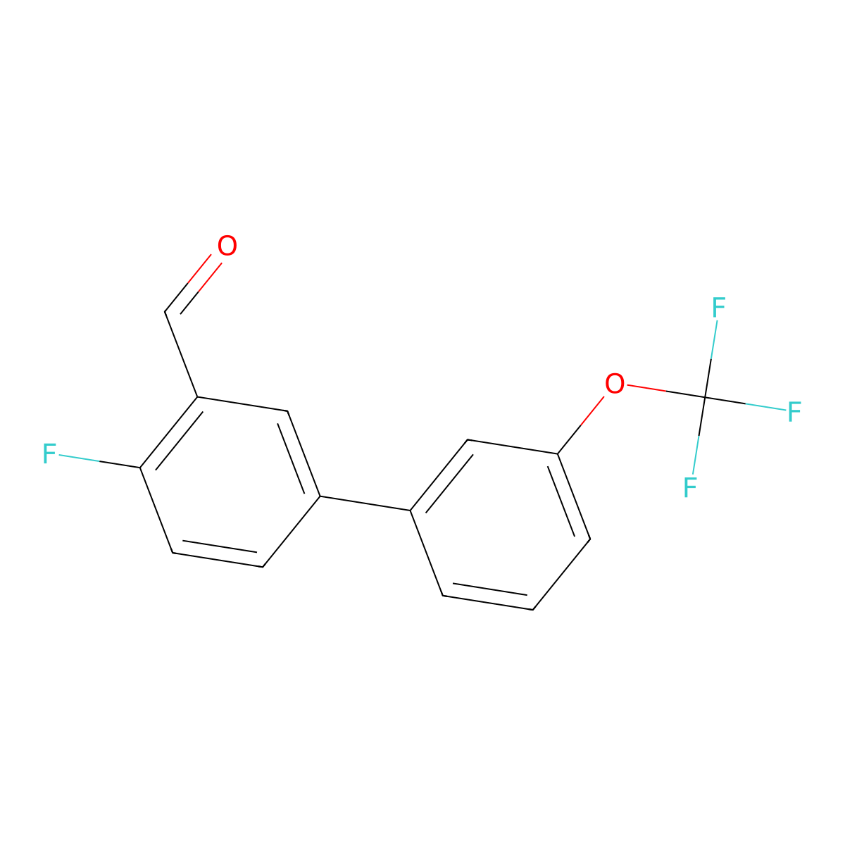 4-Fluoro-3'-(trifluoromethoxy)[1,1'-biphenyl]-3-carboxaldehyde molecular structure, CAS 1405836-66-9