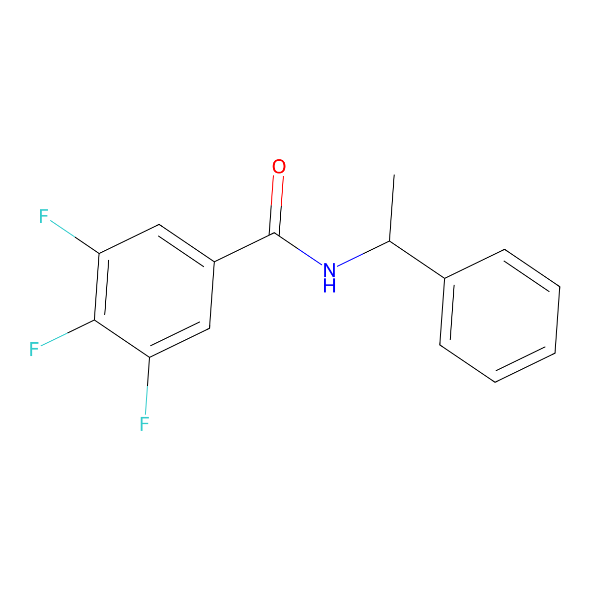3,4,5-trifluoro-N-(1-phenylethyl)benzamide molecular structure, CAS 1405869-18-2