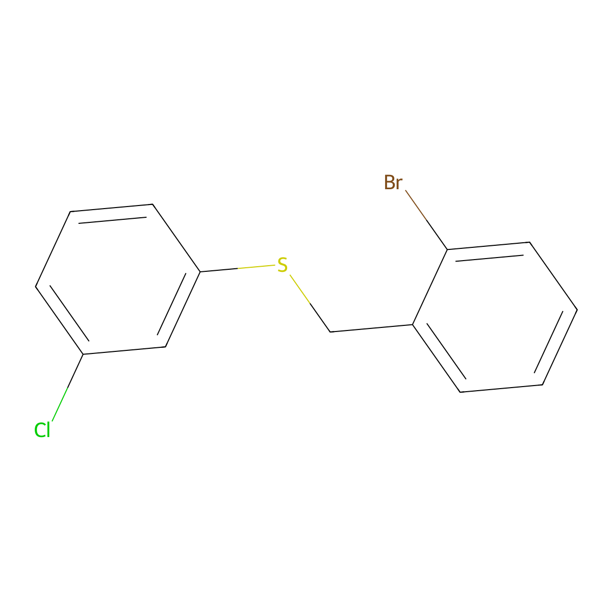 1-Bromo-2-[(3-chlorophenyl)sulfanylmethyl]benzene molecular structure, CAS 1405882-47-4