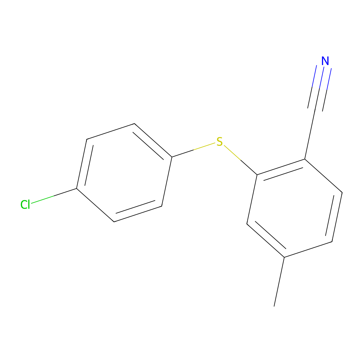 2-[(4-Chlorophenyl)sulfanyl]-4-methylbenzonitrile molecular structure, CAS 1405886-75-0