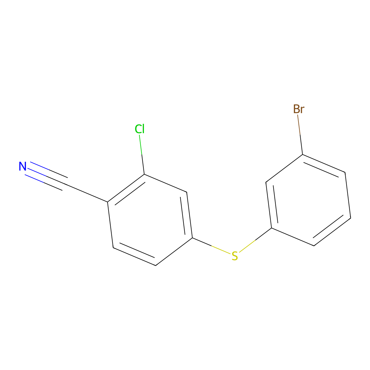 4-[(3-Bromophenyl)sulfanyl]-2-chlorobenzonitrile molecular structure, CAS 1405887-04-8