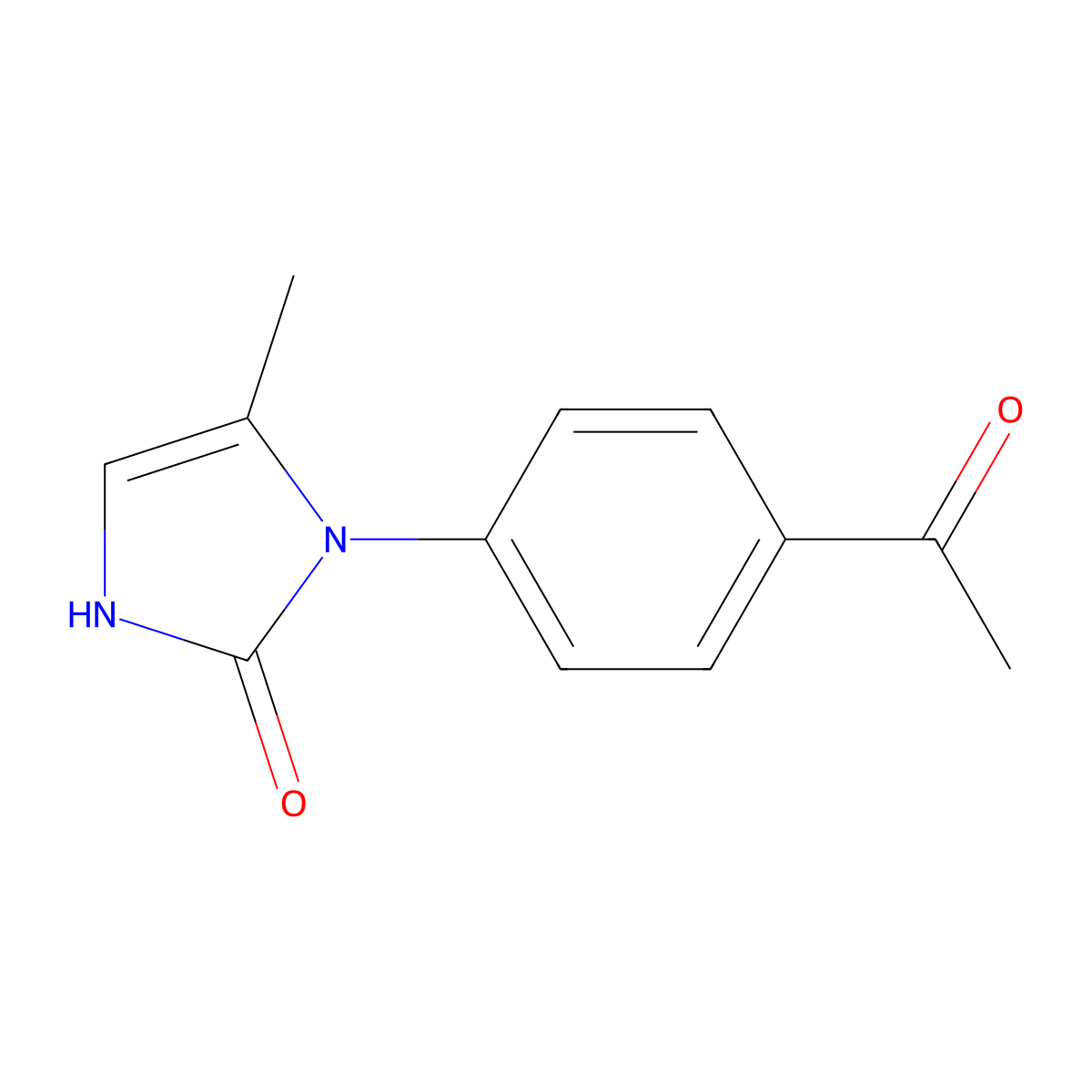 1-(4-acetylphenyl)-5-methyl-2,3-dihydro-1H-imidazol-2-one molecular structure, CAS 14059-26-8