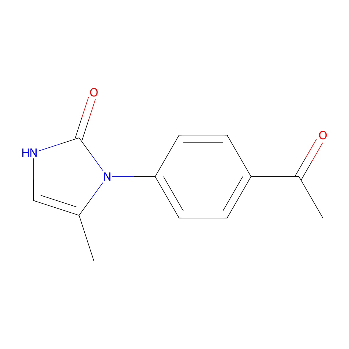 1-(4-acetylphenyl)-5-methyl-2,3-dihydro-1H-imidazol-2-one molecular structure, CAS 14059-26-8