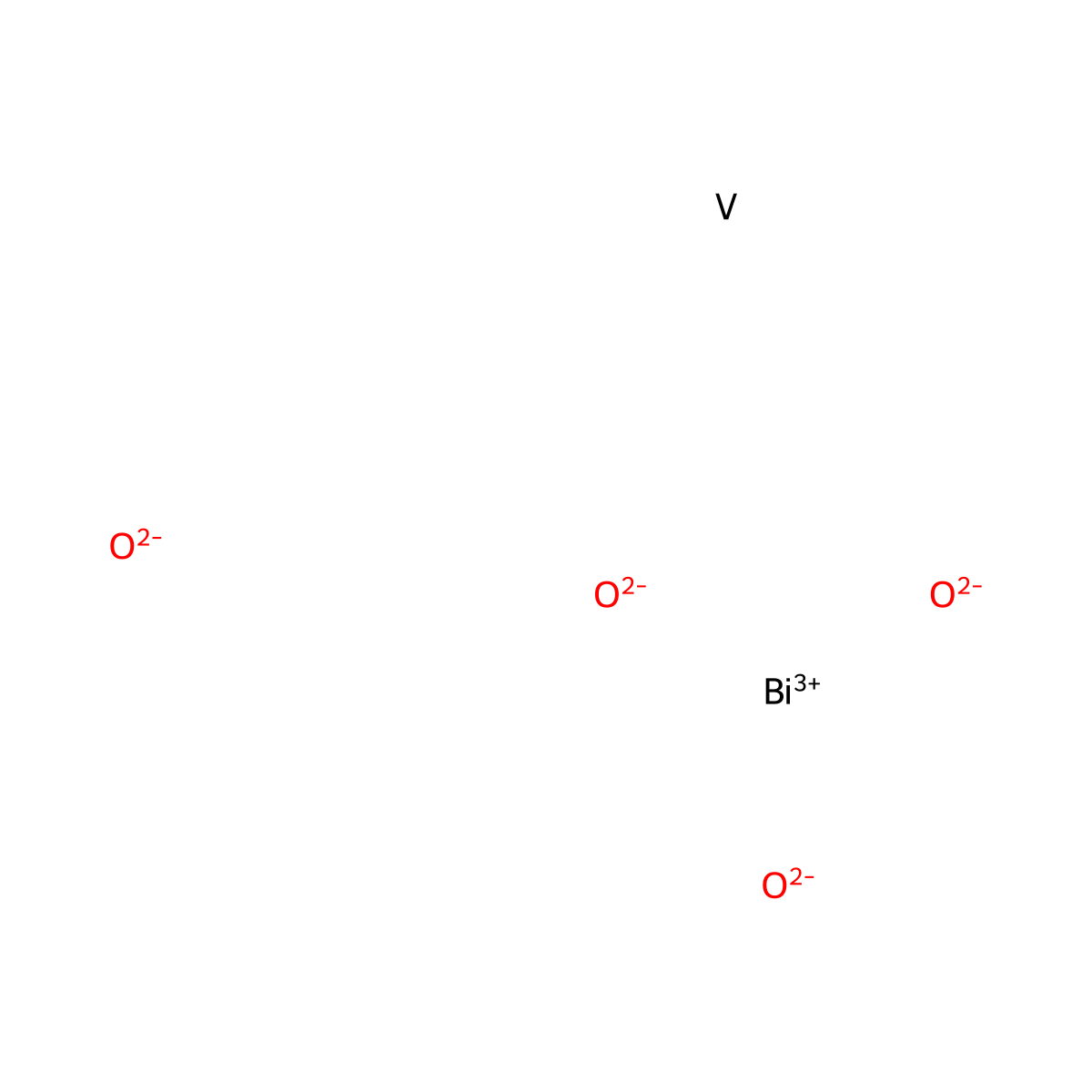 Bismuth vanadium oxide molecular structure, CAS 14059-33-7