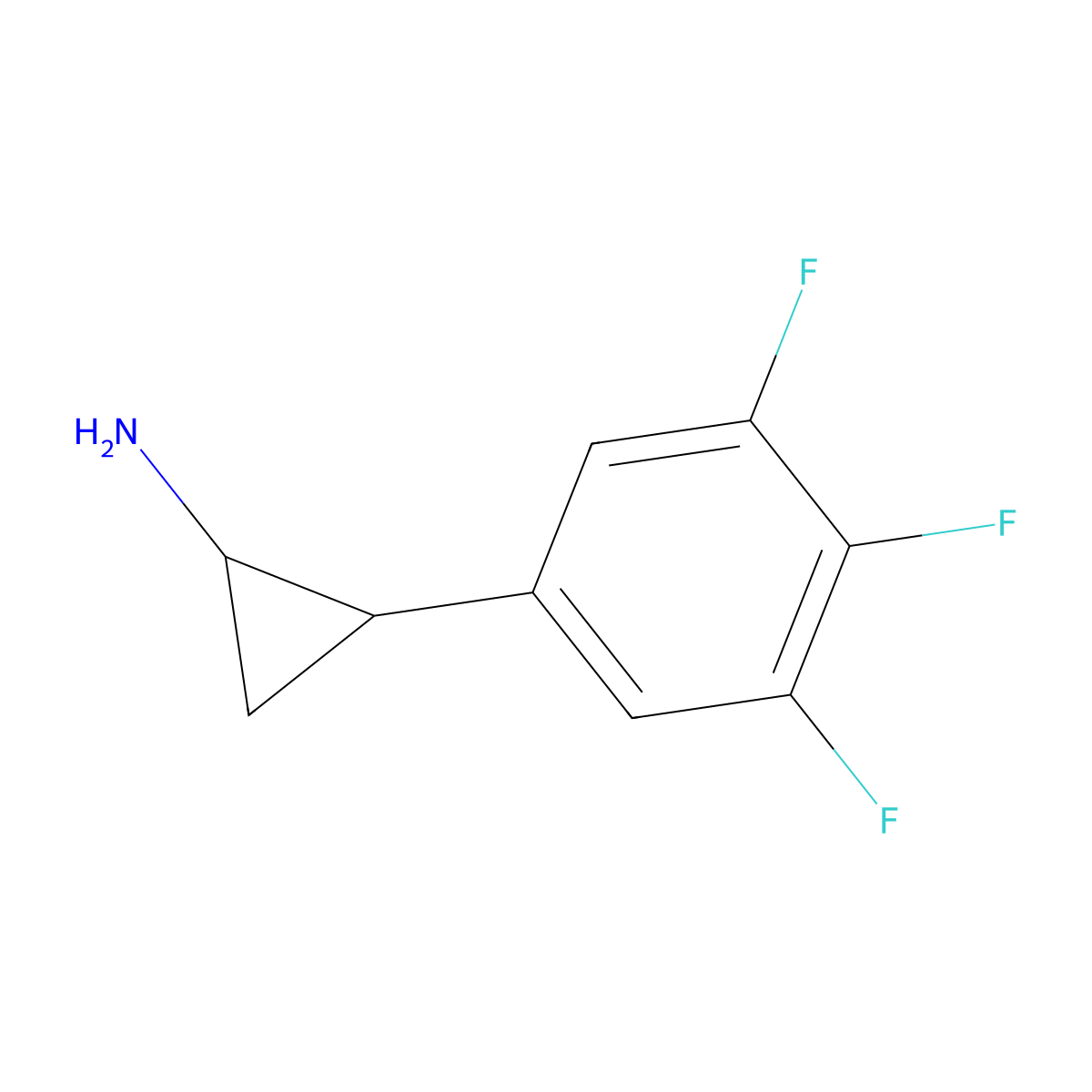 2-(3,4,5-Trifluorophenyl)cyclopropan-1-amine molecular structure, CAS 1405971-38-1