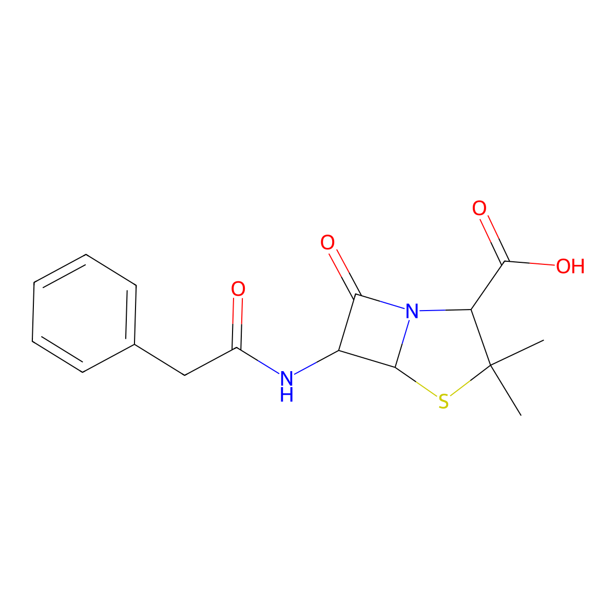 Penicillins molecular structure, CAS 1406-05-9
