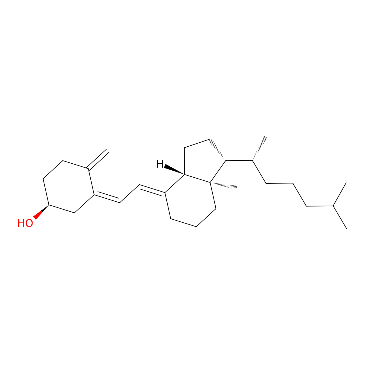 Vitamin D3 molecular structure, CAS 1406-16-2