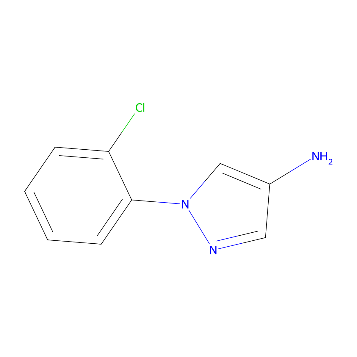 1-(2-chlorophenyl)-1H-pyrazol-4-amine molecular structure, CAS 14060-57-2