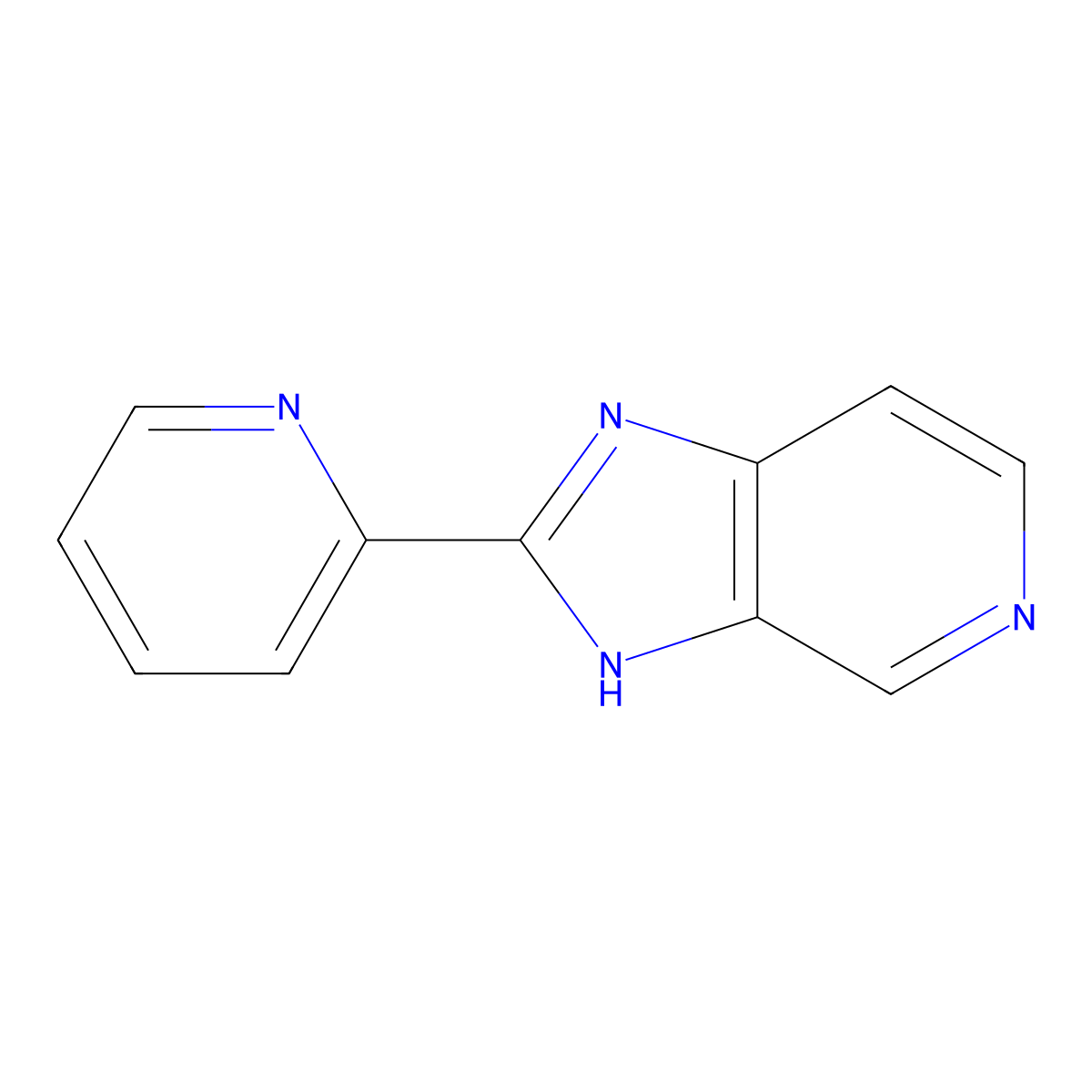 2-(pyridin-2-yl)-1H-imidazo(4,5-c)pyridine molecular structure, CAS 14060-62-9