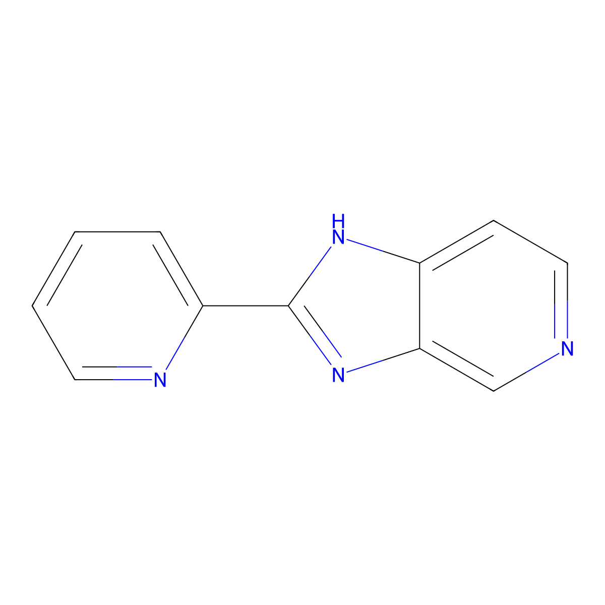 2-(pyridin-2-yl)-1H-imidazo(4,5-c)pyridine molecular structure, CAS 14060-62-9
