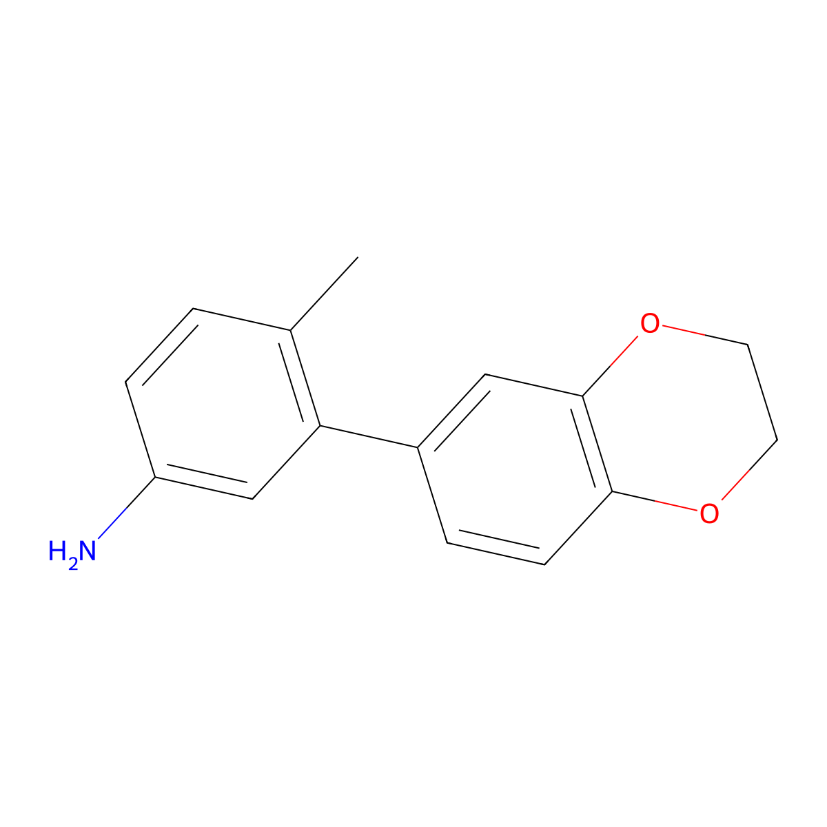 3-(2,3-Dihydrobenzo[b][1,4]dioxin-6-yl)-4-methylaniline molecular structure, CAS 1406041-31-3