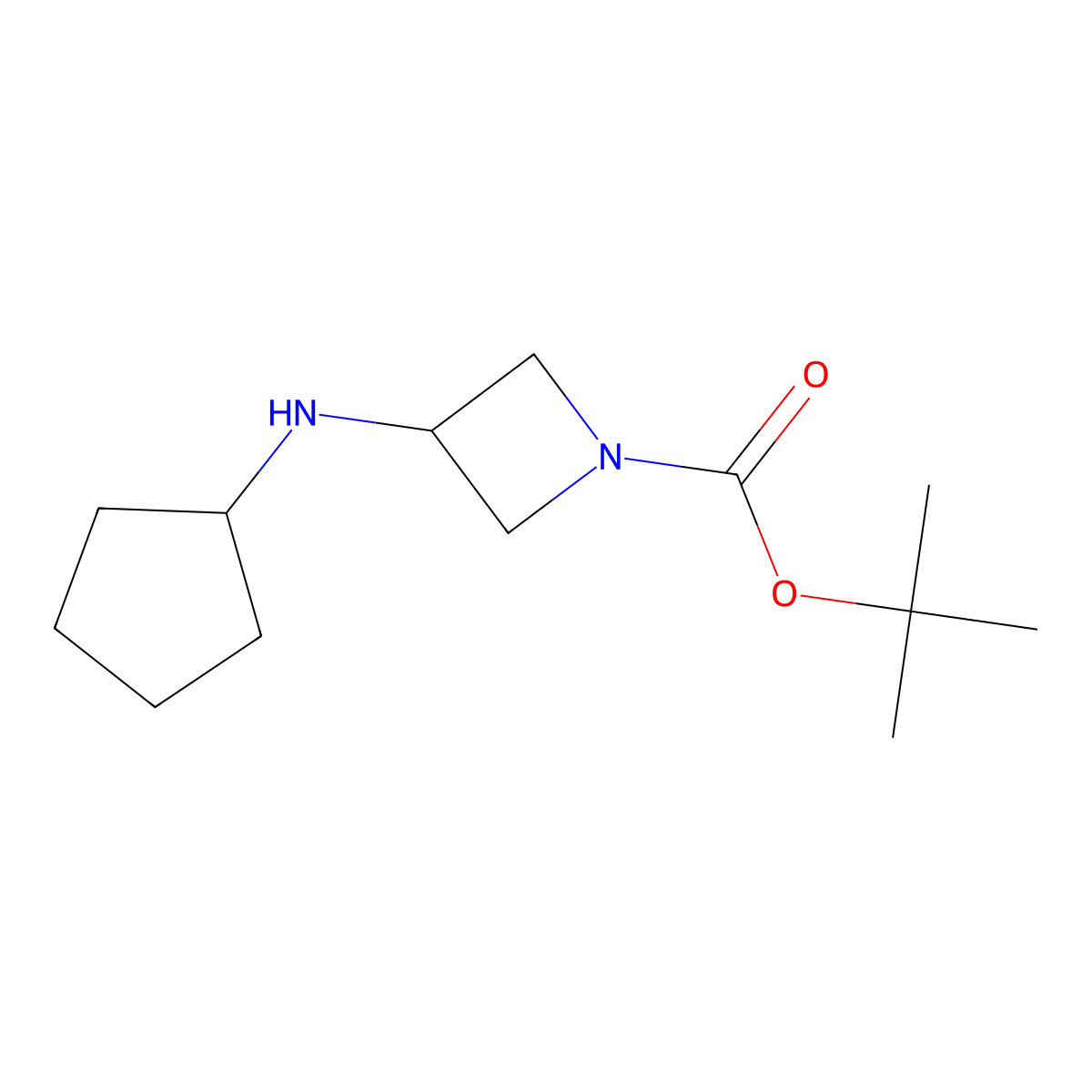 Tert-butyl 3-(cyclopentylamino)azetidine-1-carboxylate molecular structure, CAS 1406057-47-3