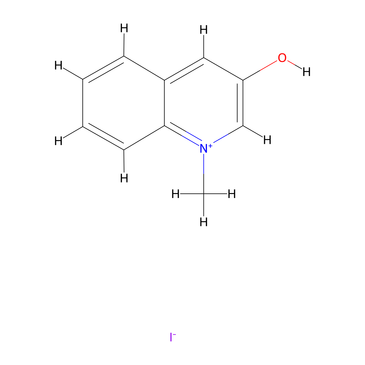 3-Hydroxy-1-methylquinolin-1-ium iodide molecular structure, CAS 14061-20-2