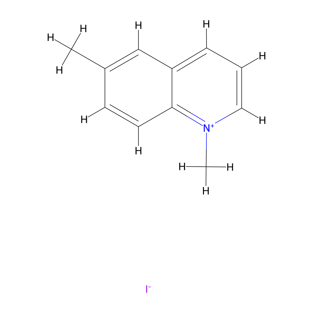 1,6-Dimethylquinolin-1-ium iodide molecular structure, CAS 14061-24-6