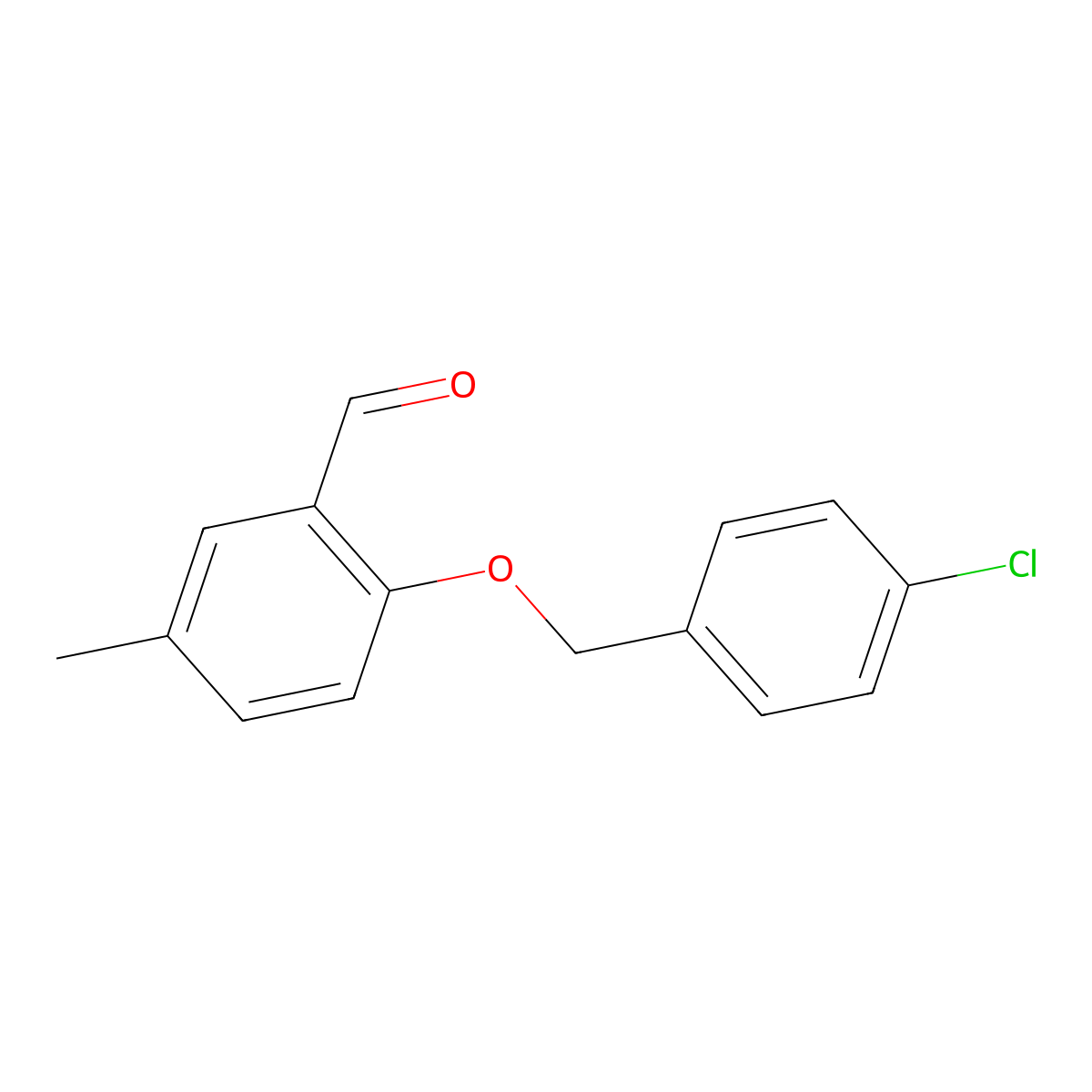 2-((4-Chlorobenzyl)oxy)-5-methylbenzaldehyde molecular structure, CAS 1406102-23-5