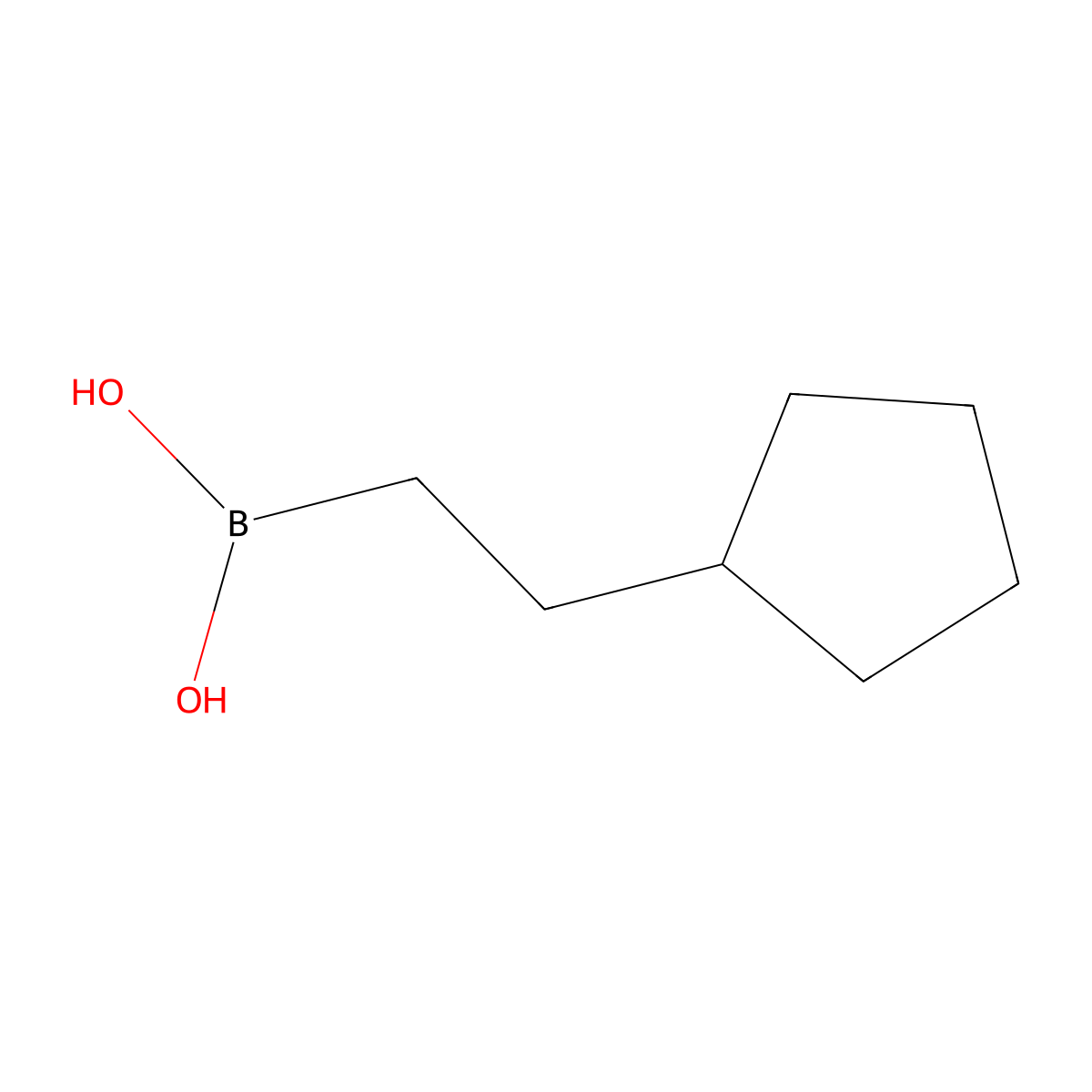 (2-Cyclopentylethyl)boronic acid molecular structure, CAS 140614-16-0