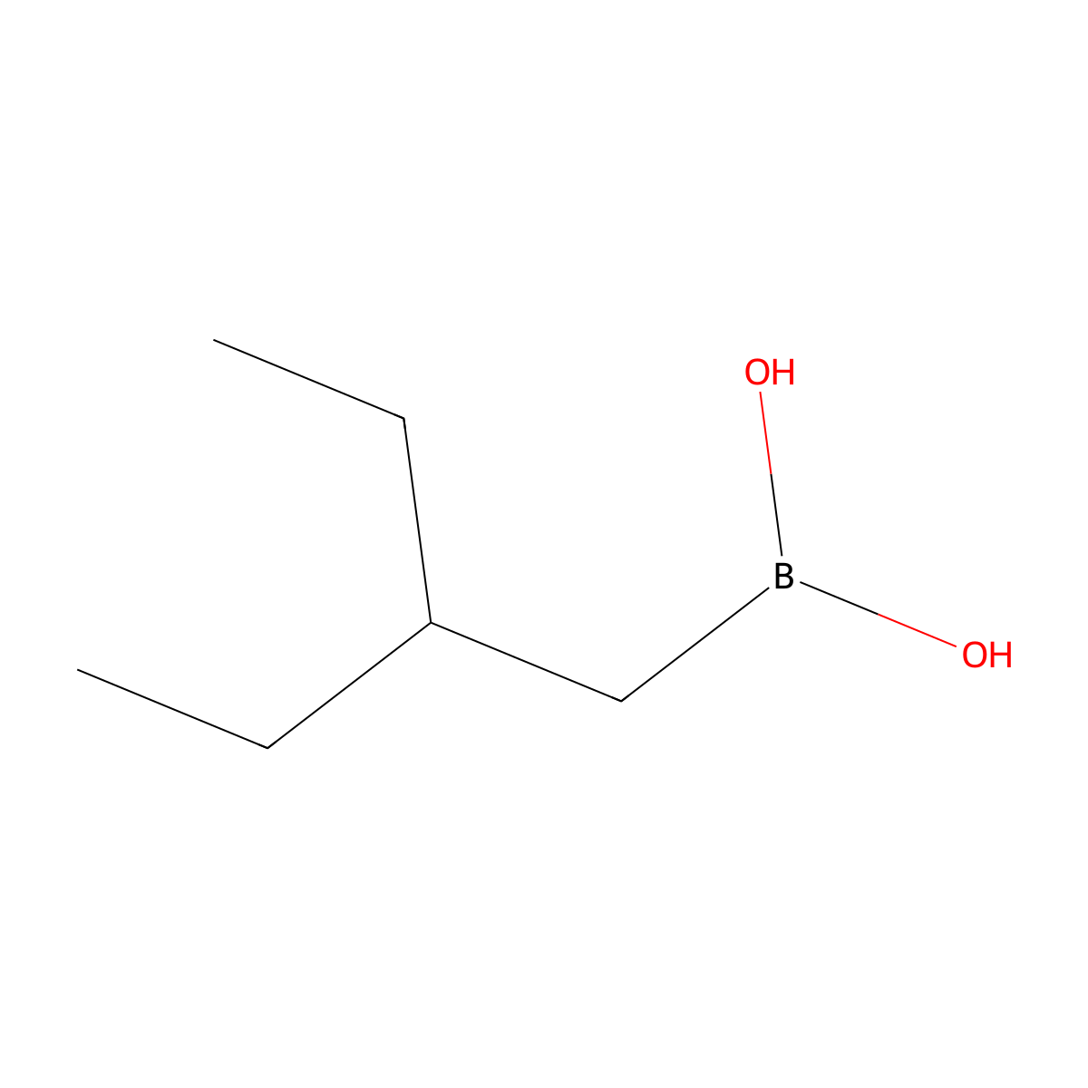 (2-Ethylbutyl)boronic acid molecular structure, CAS 140614-19-3