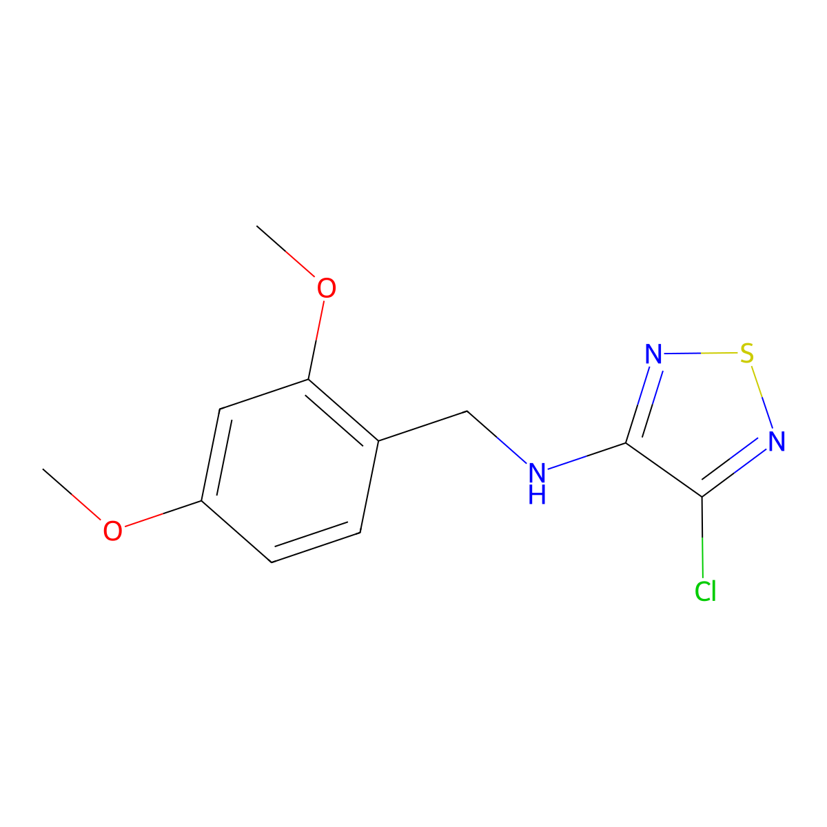 4-Chloro-n-(2,4-dimethoxybenzyl)-1,2,5-thiadiazol-3-amine molecular structure, CAS 1406156-24-8
