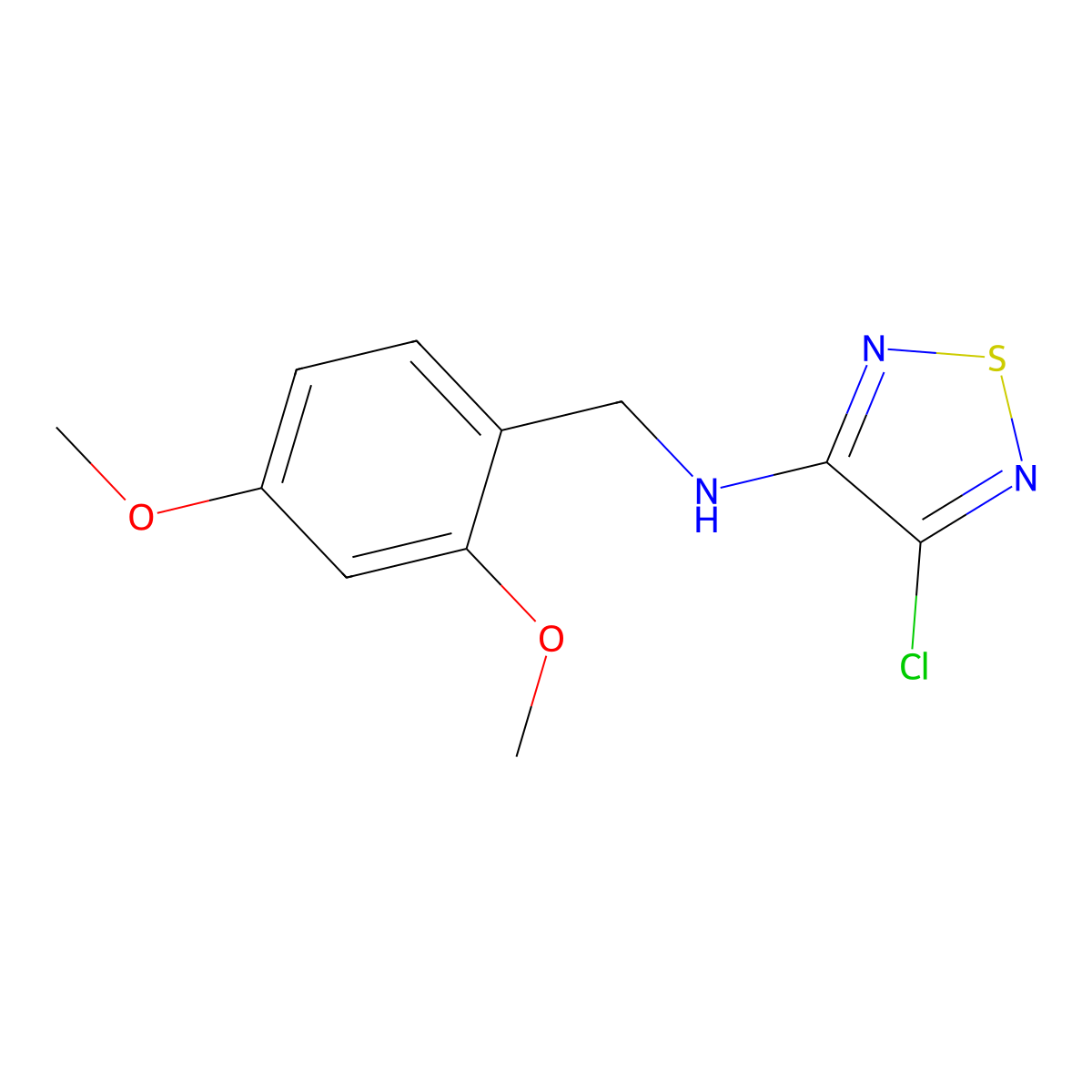 4-Chloro-n-(2,4-dimethoxybenzyl)-1,2,5-thiadiazol-3-amine molecular structure, CAS 1406156-24-8