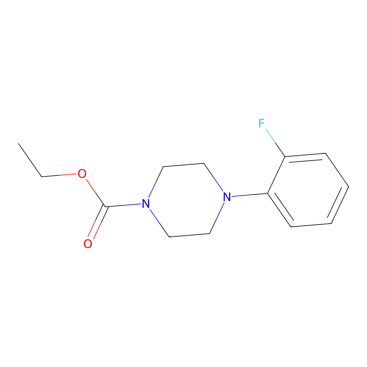 Ethyl 4-(2-fluorophenyl)piperazine-1-carboxylate molecular structure, CAS 140616-29-1