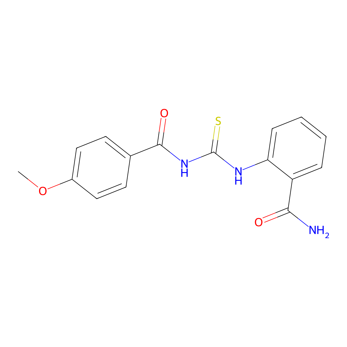 2-[(4-Methoxybenzoyl)carbamothioylamino]benzamide molecular structure, CAS 140617-14-7